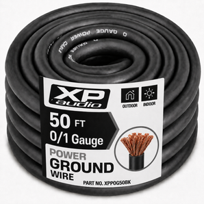 XP Audio X0G50BK 0 Gauge 50 FT Copper Mix Black Flex Power Wire Strands High Voltage Marine Cable