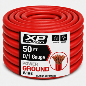 XP Audio X0G50R 0 Gauge 50 FT Copper Mix Red Flex Power Wire Strands High Voltage Marine Cable