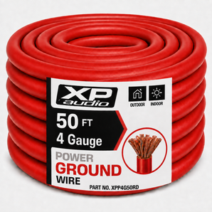 XP Audio X4G50R 4 Gauge 50 FT CCA Red Flex Power Wire Strands High Voltage Marine Cable