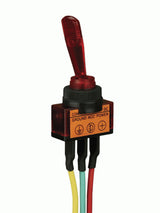 Install Bay IBTSMS toggle switch with red lever and wires for connection, used in automotive applications