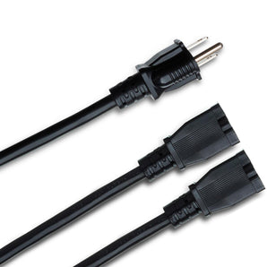 Hosa YAC-406 14-gauge NEMA 5-15P to Dual NEMA 5-15R Power Y Cable