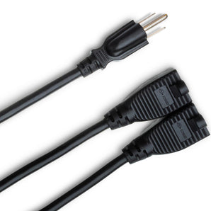 Hosa YAC-407 18-gauge NEMA 5-15P to Dual NEMA 5-15R Power Y Cable