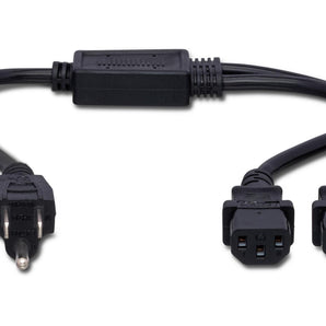 Hosa YIE-406 NEMA 5-15P to Dual IEC C13 Power Y Cable - 1.5 foot