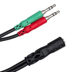 Hosa YMM-107 3.5mm TRRSF to Dual 3.5mm TRS Headset/Mic Breakout Cable
