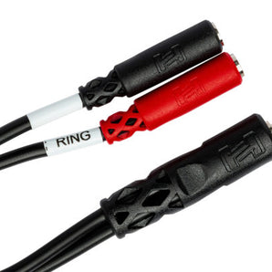 Hosa YMM-261 Stereo Breakout Cable - 3.5mm TRS to Left and Right 3.5mm TS Female