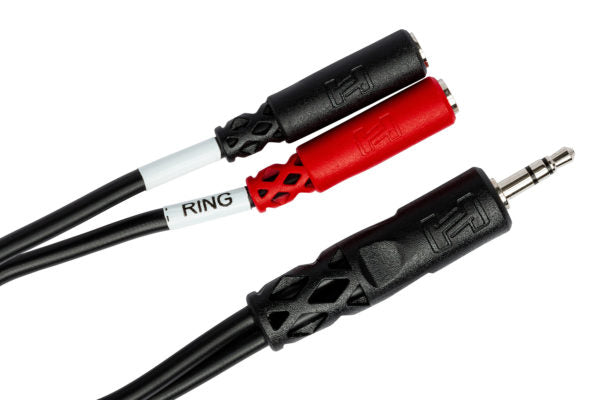 Hosa YMM-261 Stereo Breakout Cable - 3.5mm TRS to Left and Right 3.5mm TS Female