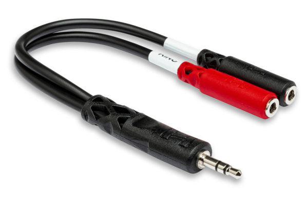 Hosa YMM-261 Stereo Breakout Cable - 3.5mm TRS to Left and Right 3.5mm TS Female