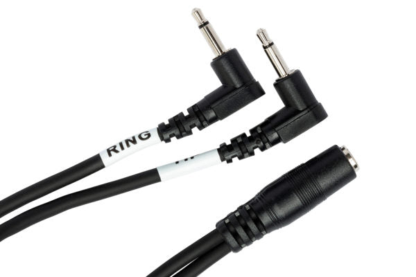 Hosa YMM-492 3.5mm TRS Female to Dual 3.5mm TS Male Air Travel Headphone Adaptor