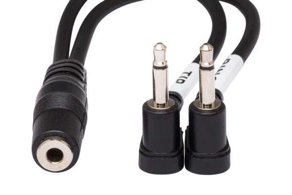 Hosa YMM-492 3.5mm TRS Female to Dual 3.5mm TS Male Air Travel Headphone Adaptor