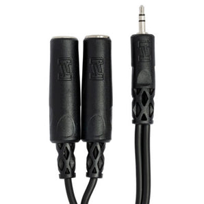 Hosa YMP-233 Y Cable - 3.5mm TRS Male to Dual 1/4 inch TRS Female