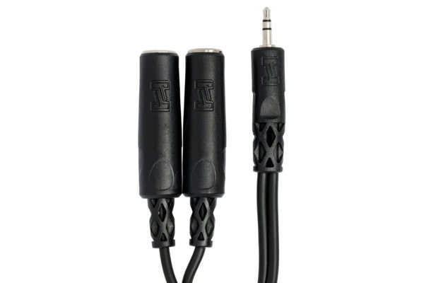 Hosa YMP-233 Y Cable - 3.5mm TRS Male to Dual 1/4 inch TRS Female