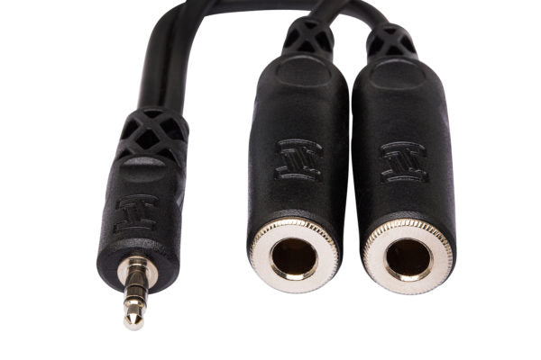 Hosa YMP-233 Y Cable - 3.5mm TRS Male to Dual 1/4 inch TRS Female