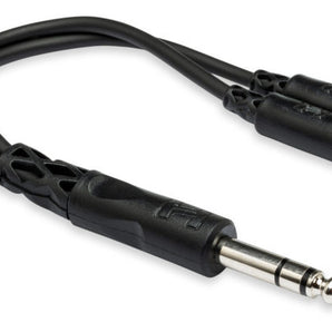 Hosa YMP-234 Y Cable - 1/4 inch TRS Male to Dual 3.5mm TRS Female
