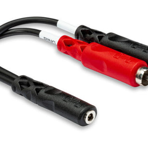 Hosa YMR-197 Stereo Breakout Cable - 3.5mm TRS Female to Left and Right RCA Male