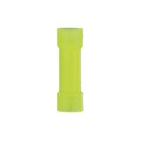Nylon butt connector in yellow color designed for secure electrical connections, suitable for 12-10 gauge wires.