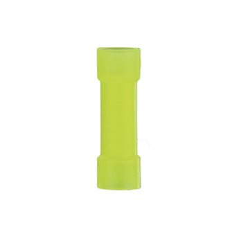 Install Bay yellow nylon butt connectors for 10/12 gauge wires, ideal for efficient electrical connections.