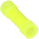 Install Bay YNBC Yellow Nylon Butt Connector for 12-10 gauge wires, ideal for connecting multiple wires securely.