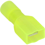 Install Bay YNMD250F Yellow Nylon Male Quick Disconnect 12-10 Gauge .250 connector in bright yellow color.