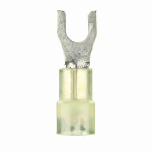 Install Bay YNST10 Yellow Nylon Spade Terminal 12-10 Gauge #10 Package of 100