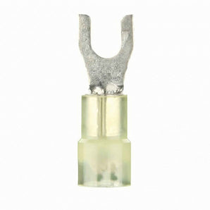 Install Bay YNST6 Yellow Nylon Spade Terminal 12-10 Gauge #6 - Package of 100