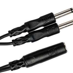 Hosa YPP-106 Y Cable - 1/4 inch TS Female to Dual 1/4 inch TS Male
