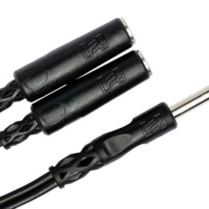 Hosa YPP-111 Y Cable - 1/4 inch TS Male to Dual 1/4 inch TS Female