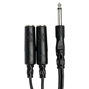 Hosa YPP-111 Y Cable - 1/4 inch TS Male to Dual 1/4 inch TS Female