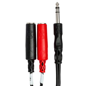 Hosa YPP-117 Stereo Breakout Cable - 1/4 inch TRS Male to Left and Right 1/4 inch TS Female