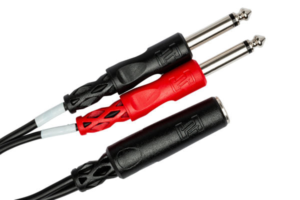 Hosa YPP-136 Stereo Breakout Cable - 1/4 inch TRS Female to Left and Right 1/4 inch TS Male