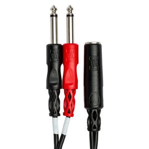 Hosa YPP-136 Stereo Breakout Cable - 1/4 inch TRS Female to Left and Right 1/4 inch TS Male