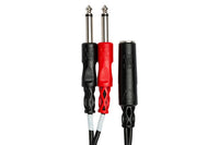 Thumbnail for Hosa YPP-136 Stereo Breakout Cable - 1/4 inch TRS Female to Left and Right 1/4 inch TS Male