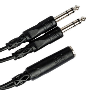 Hosa YPP-308 Y Cable - 1/4 inch TRS Female to Dual 1/4 inch TRS Male