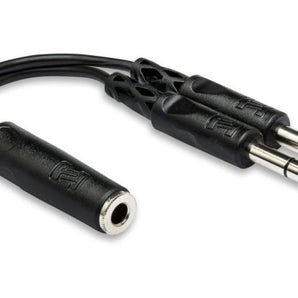 Hosa YPP-308 Y Cable - 1/4 inch TRS Female to Dual 1/4 inch TRS Male