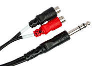 Thumbnail for Hosa YPR-102 Stereo Breakout Cable - 1/4 inch TRS Male to Left and Right RCA Female