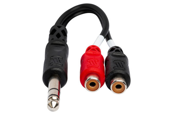 Hosa YPR-102 Stereo Breakout Cable - 1/4 inch TRS Male to Left and Right RCA Female