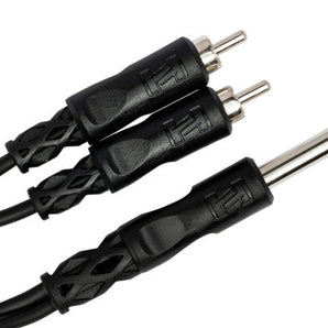 Hosa YPR-124 Y Cable - 1/4 inch TS Male to Dual RCA Male