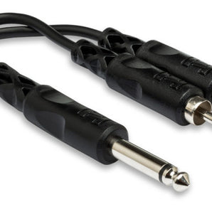 Hosa YPR-124 Y Cable - 1/4 inch TS Male to Dual RCA Male