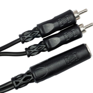 Hosa YPR-131 Y Cable - 1/4 inch TS Female to Dual RCA Male