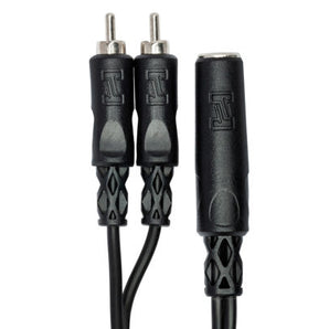 Hosa YPR-131 Y Cable - 1/4 inch TS Female to Dual RCA Male