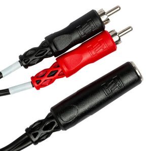 Hosa YPR-257 Stereo Breakout Cable - 1/4 inch TRS Female to Left and Right RCA Male