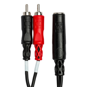 Hosa YPR-257 Stereo Breakout Cable - 1/4 inch TRS Female to Left and Right RCA Male