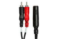 Thumbnail for Hosa YPR-257 Stereo Breakout Cable - 1/4 inch TRS Female to Left and Right RCA Male
