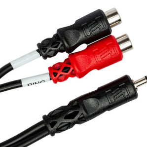 Hosa YRA-154 Stereo Breakout Cable - 3.5mm TRS Male to Left and Right RCA Female