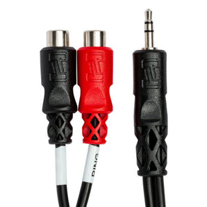 Hosa YRA-154 Stereo Breakout Cable - 3.5mm TRS Male to Left and Right RCA Female