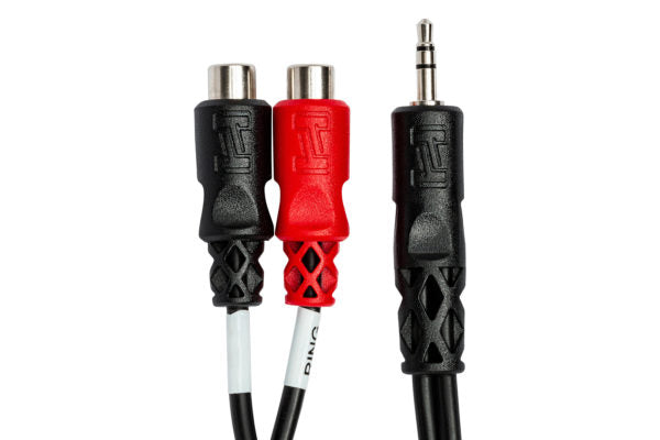 Hosa YRA-154 Stereo Breakout Cable - 3.5mm TRS Male to Left and Right RCA Female