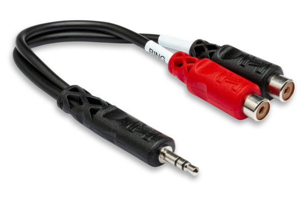 Hosa YRA-154 Stereo Breakout Cable - 3.5mm TRS Male to Left and Right RCA Female