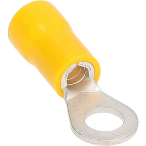 Install Bay YVRT10 yellow vinyl ring terminal for 12-10 gauge wiring, showcasing a close-up view of the terminal.