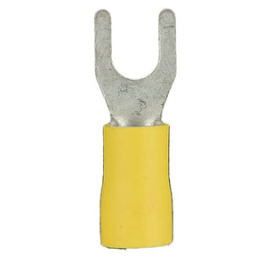 Install Bay YVST6 Yellow Vinyl Spade Terminal 12-10 Gauge #6 Package of 100