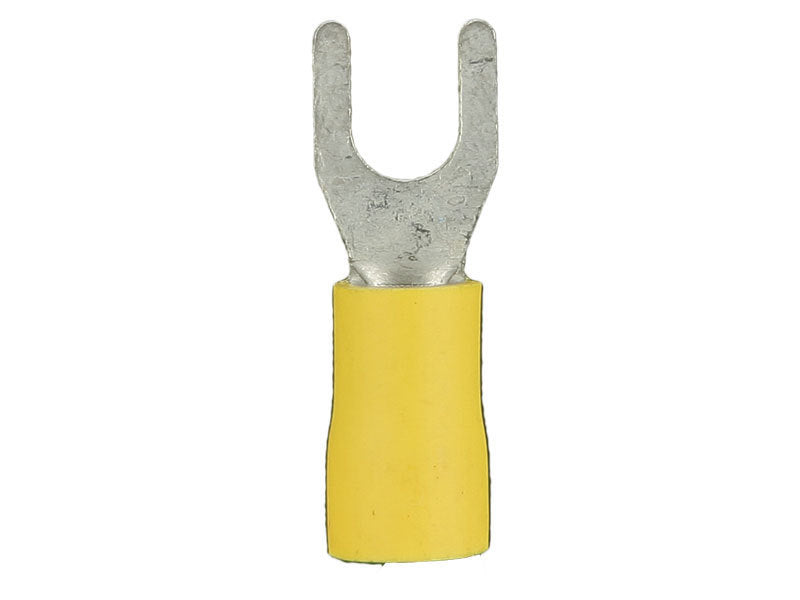 Install Bay YVST6 Yellow Vinyl Spade Terminal 12-10 Gauge #6 Package of 100