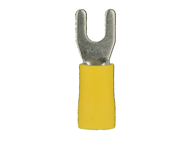 Install Bay YVST8 Yellow Vinyl Spade Terminal 12-10 Gauge #8 Package of 100